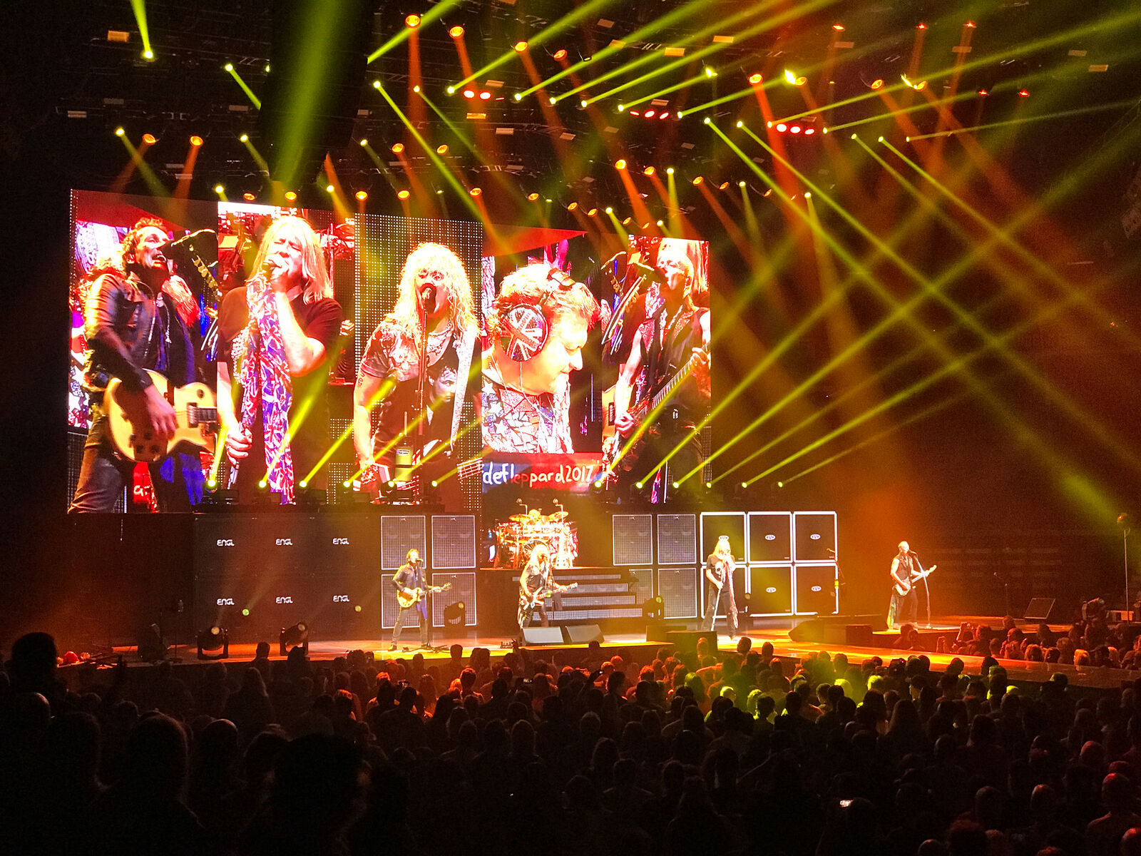Def Leppard on stage at Rogers Arena